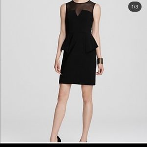 EUC Aidan Mattox Illusion peplum dress 2